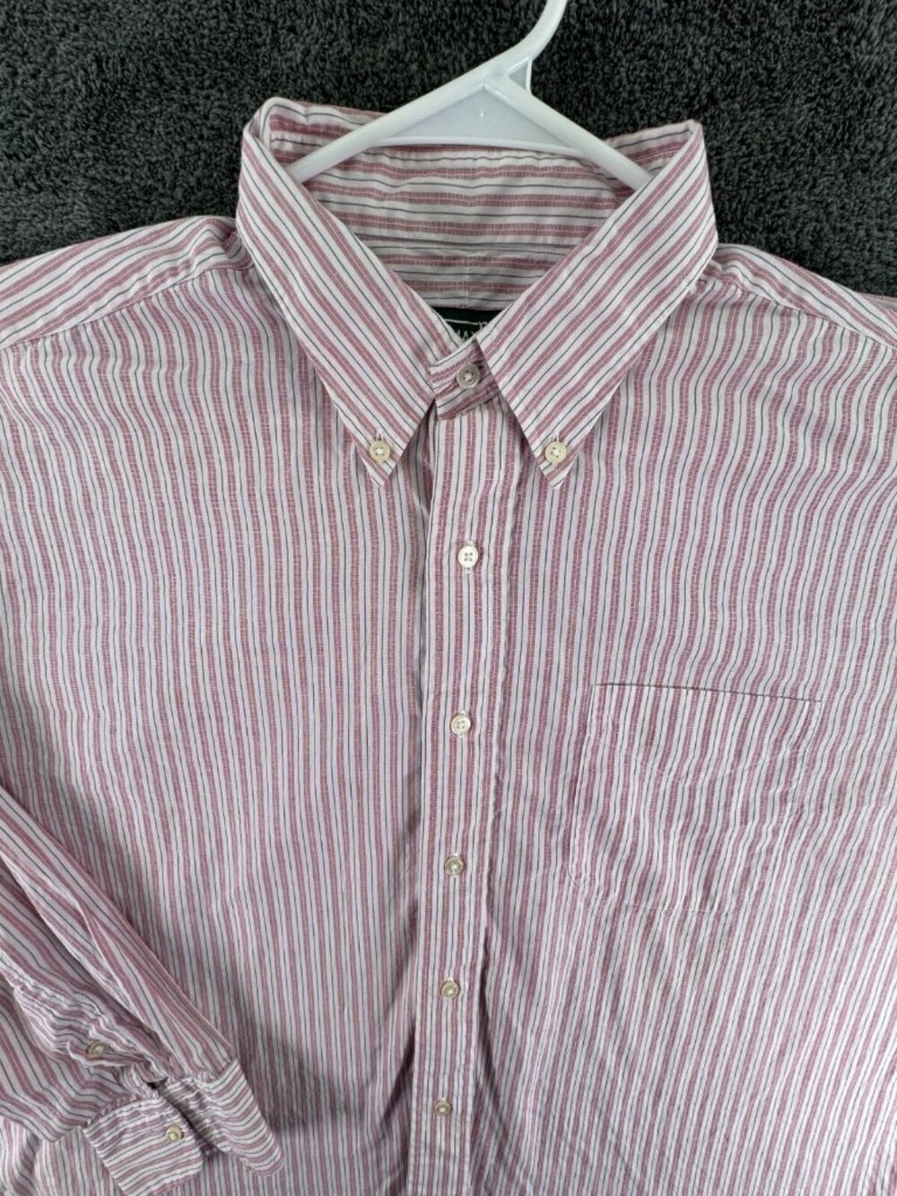Gitman Bros Long Sleeve Button Up Shirt Men’s 17 35 Striped Pink White Cotton